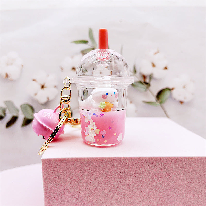 Liquid Quicksand Bottle Turnip Rabbit Key Chain - The Number 1 Things