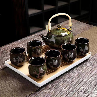 Simple Hand-painted Gold Large Teapot Ceramic