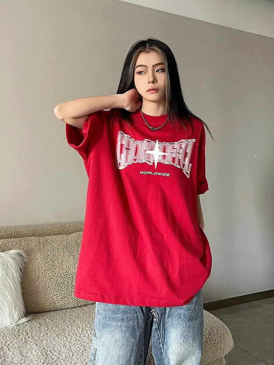 Gothic Style European And American Printed Round Neck Loose T-shirt Short Sleeve - The Number 1 Things