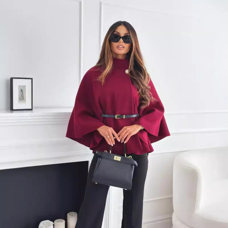 Batwing Sleeves Cloak Top With Belt Fashion Wears For Women - The Number 1 Things