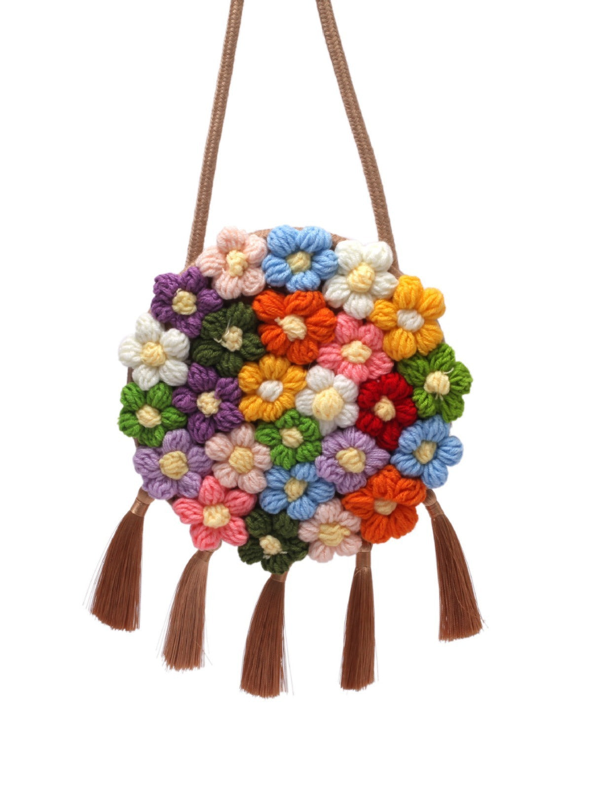 Ethnic Fluffy Bag For Women, 2025 New Fashion Trend, Floral Small Round Bag, Stylish And Versatile, Can Be Worn On One Shoulder Or Cross-body - The Number 1 Things