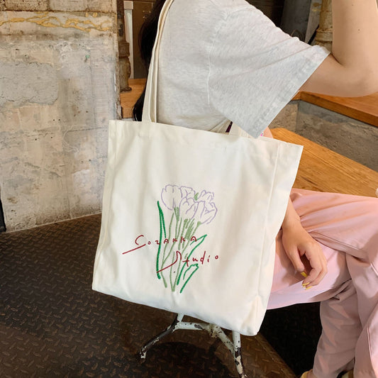 New Tulip Large Capacity Canvas Shoulder Bag - The Number 1 Things