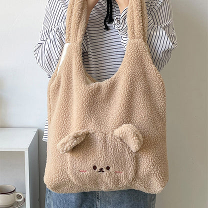 Cute Bear Fluffy Shoulder Bag – Soft & Kawaii Style
