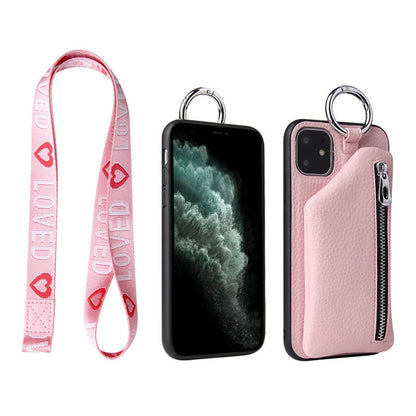 PU Leather Strap Cord Coin Purse Phone Cases Crossbody Neck Lanyard Wallet Cover - The Number 1 Things
