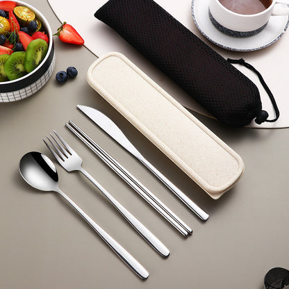 304 Dinnerware Set Flatware Kitchen Accessories Camping Travel Sets Gold Knife Fork Spoon Portable Cutlery Sets With Case - The Number 1 Things