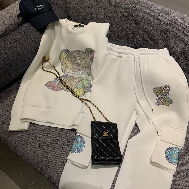 Diamond Bear Crew Neck Sweater Set