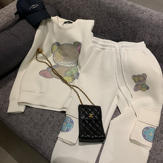 Diamond Bear Crew Neck Sweater Set