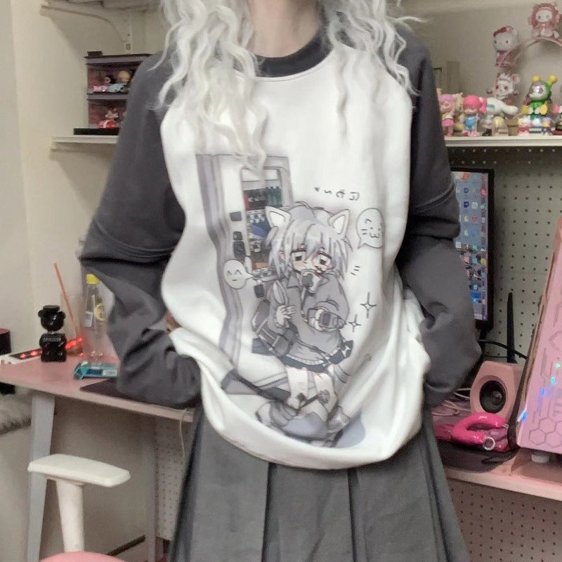 Water Color Raglan Girl Cute Sister Sleeve Detachable Short Sleeve T-shirt - The Number 1 Things
