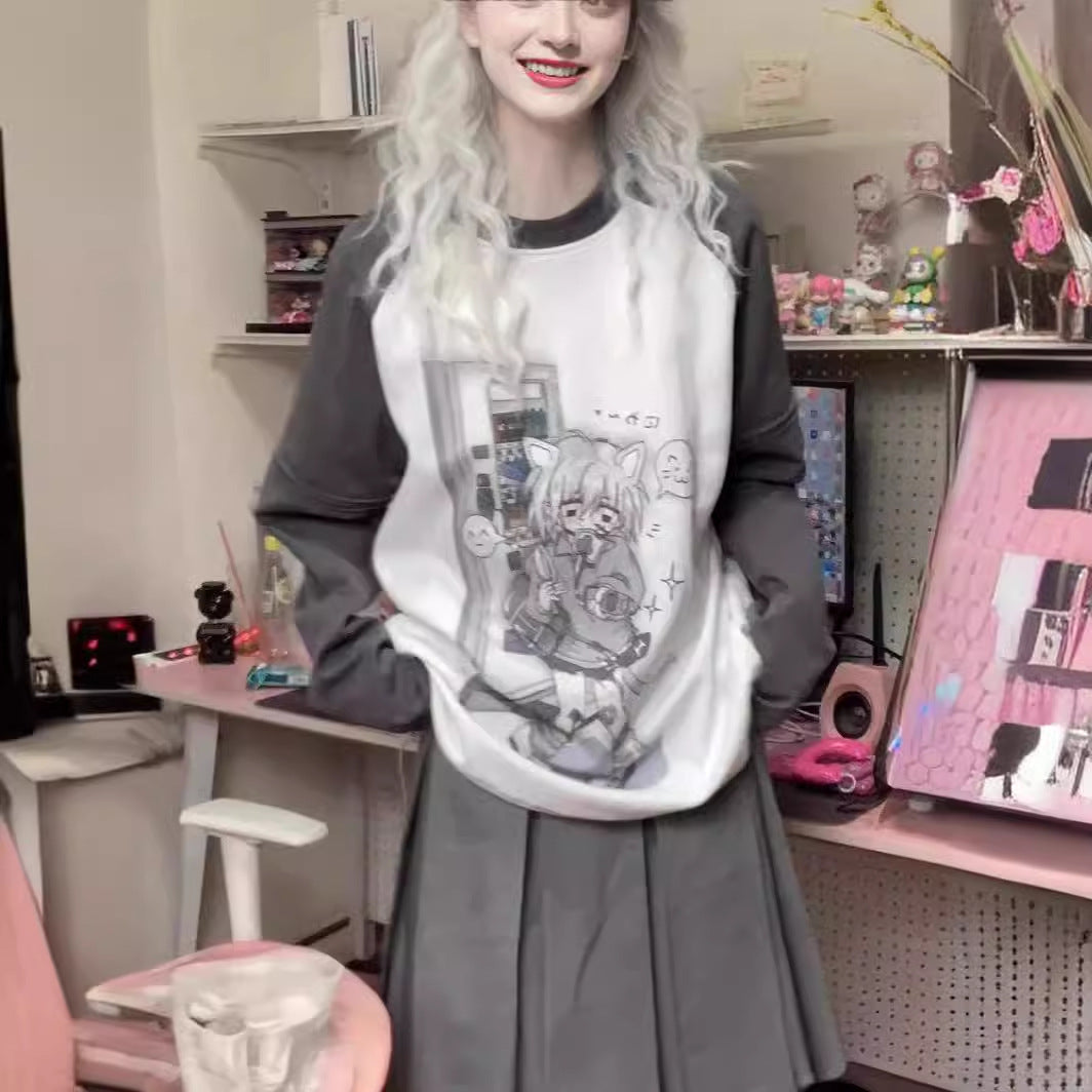 Water Color Raglan Girl Cute Sister Sleeve Detachable Short Sleeve T-shirt - The Number 1 Things
