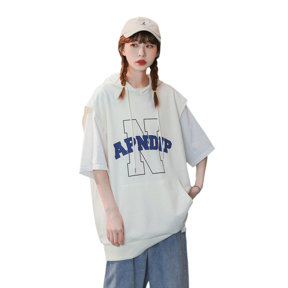 Women's Vest Loose Outer Wear Summer Retro Short-sleeved Design Sense Niche Cotton Basketball Uniform Top - The Number 1 Things