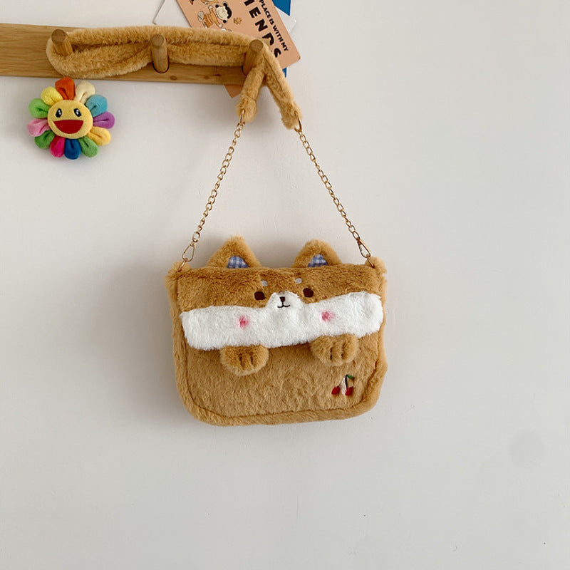 Cartoon Embroidered Plush Crossbody Bag - The Number 1 Things