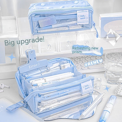 Prism Partition Korean-style Large-capacity Visual Student Pencil Case