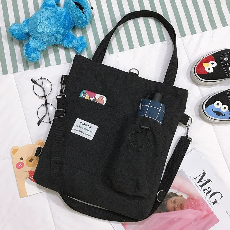Harajuku Canvas Bags Students Handbag With Pockets Preppy Buckpack Shoulder Bag For Women - The Number 1 Things