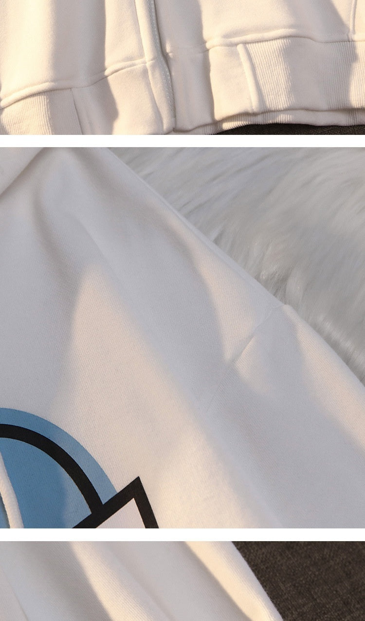 Polyester Fiber Hooded Sweater Students Korean Style Loose Design Couple Coat - The Number 1 Things
