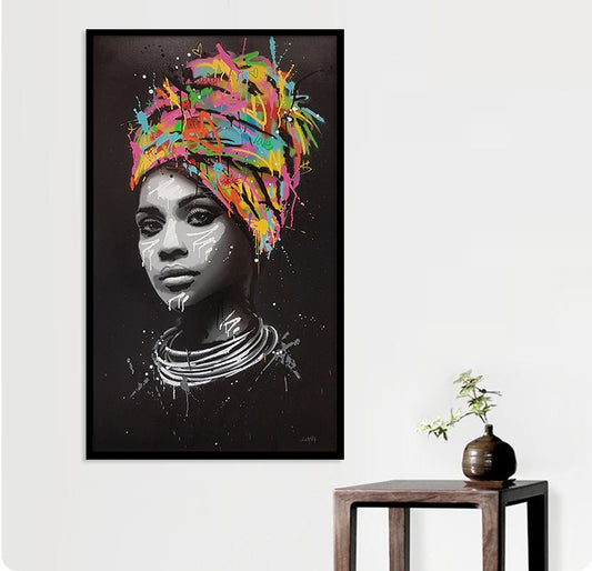 Turban African woman canvas painting - The Number 1 Things