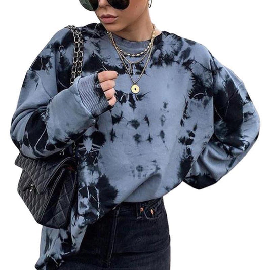 Pullover round neck tie-dye loose women's sweater - The Number 1 Things