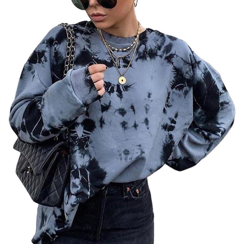 Pullover round neck tie-dye loose women's sweater - The Number 1 Things