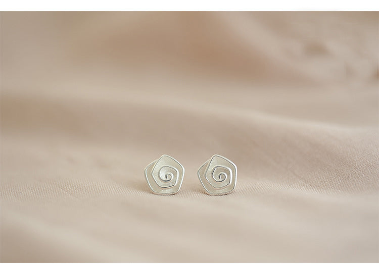 S925 Sterling Silver Spiral Flower Sterling Silver Stud Earrings - The Number 1 Things