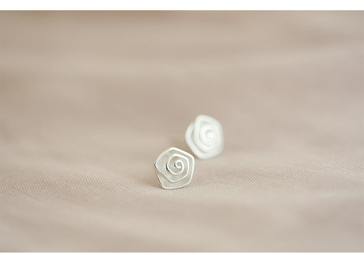S925 Sterling Silver Spiral Flower Sterling Silver Stud Earrings - The Number 1 Things