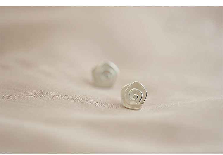 S925 Sterling Silver Spiral Flower Sterling Silver Stud Earrings - The Number 1 Things