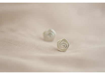 S925 Sterling Silver Spiral Flower Sterling Silver Stud Earrings - The Number 1 Things