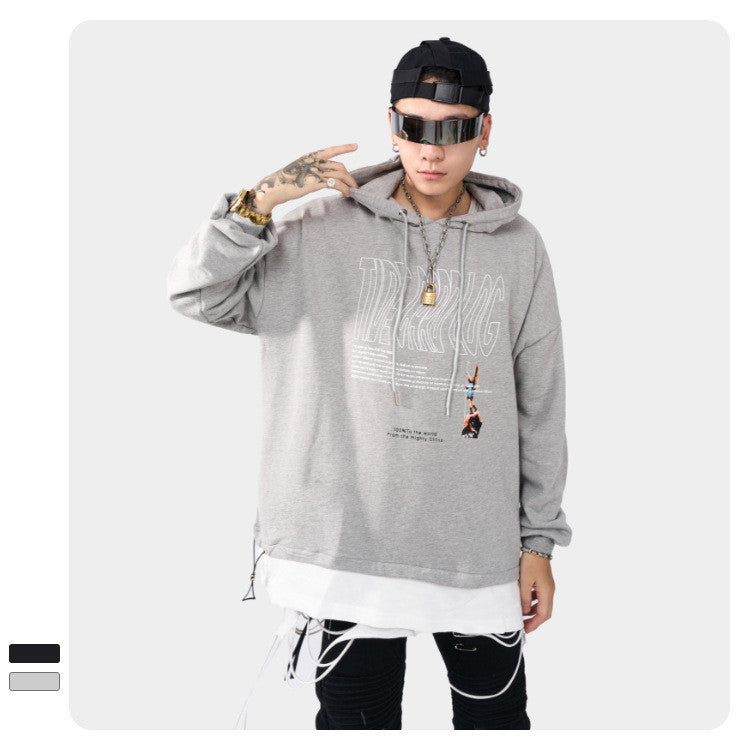 Temperament And Comfort Letter Printed Hooded Sweatshirt - The Number 1 Things