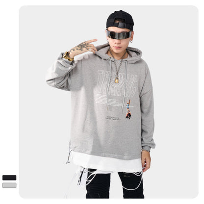 Temperament And Comfort Letter Printed Hooded Sweatshirt - The Number 1 Things