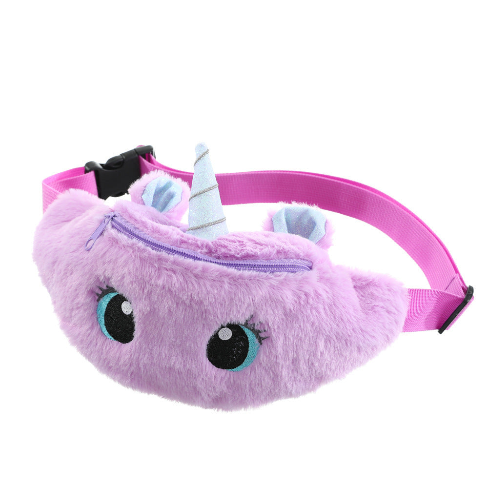 Cartoon Plush Shoulder Bag Little Girl Cute Big Eyes Waist Bag Kindergarten Children Messenger Bag Chest Bag - The Number 1 Things