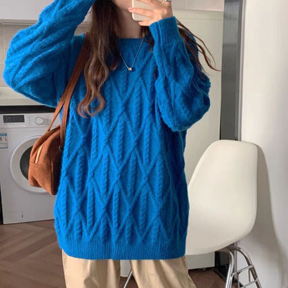Women's Sweater Thick Retro Hong Kong Style Loose And Lazy Style - The Number 1 Things