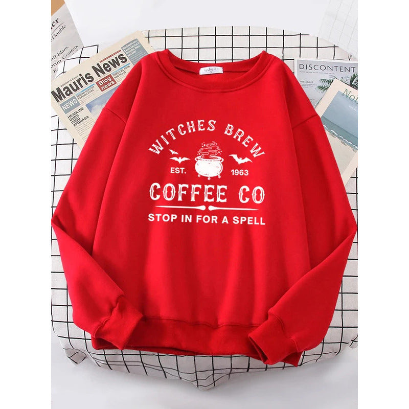 Witches Make Coffee Straight Letter Hoodie Letter Print - The Number 1 Things