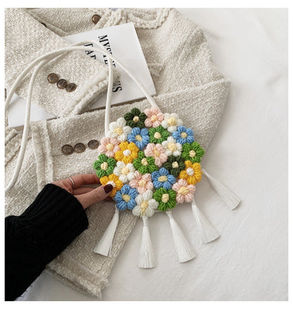 Ethnic Fluffy Bag For Women, 2025 New Fashion Trend, Floral Small Round Bag, Stylish And Versatile, Can Be Worn On One Shoulder Or Cross-body - The Number 1 Things