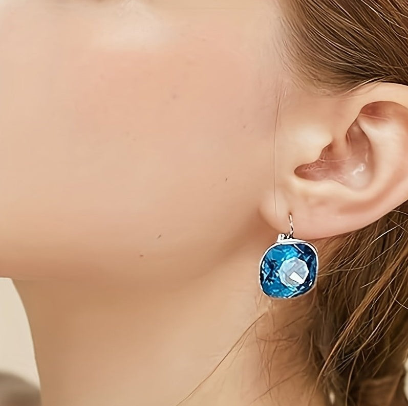 18K White Gold Crystal Plated Hypoallergenic Pendant Earrings For Women's Jewelry - The Number 1 Things
