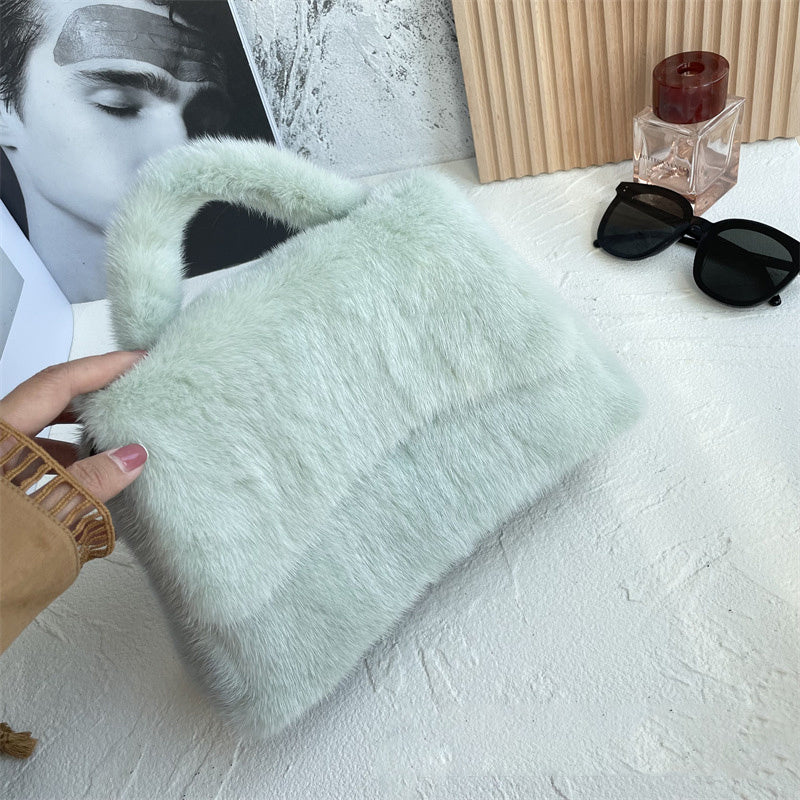 Women's Mink Fur Hourglass Wrapped Fur Clutch - The Number 1 Things