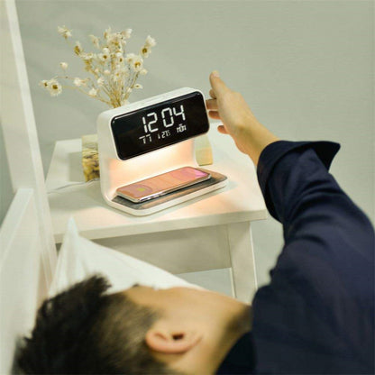 3 In 1 Bedside Lamp Wireless Charging LCD Screen Alarm Clock Wireless Phone Charger - The Number 1 Things