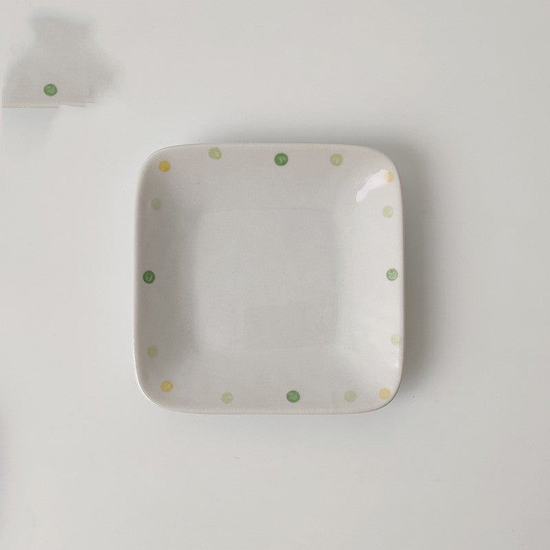 Dot Ceramic Plate Set Small Breakfast Plate Dessert Plate Flavor Plate Oval Plate - The Number 1 Things