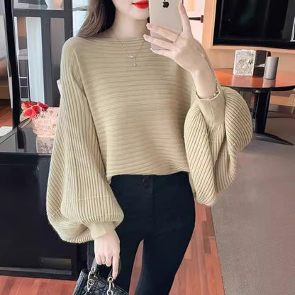 Lantern Sleeve Sweater Underwear Off-shoulder Collar - The Number 1 Things