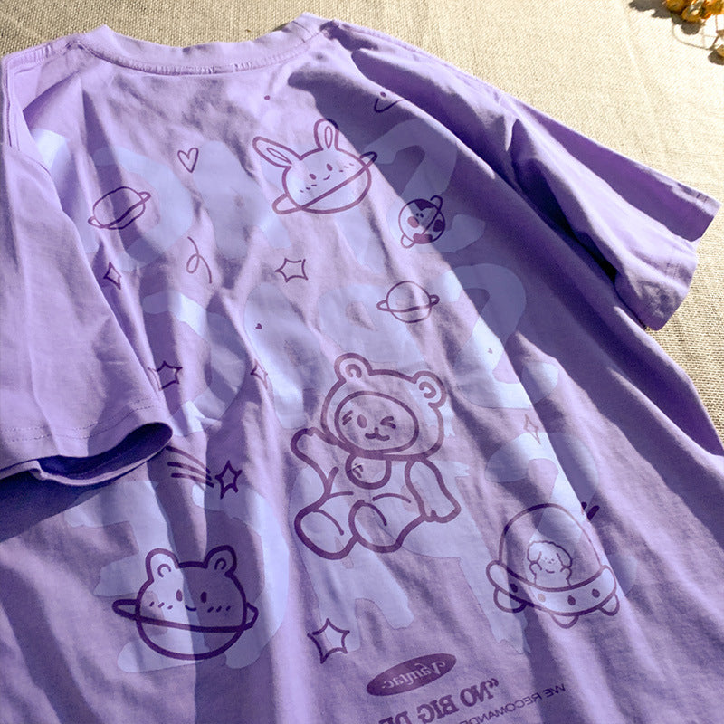 New Letter Print Short-sleeved T-shirt - The Number 1 Things