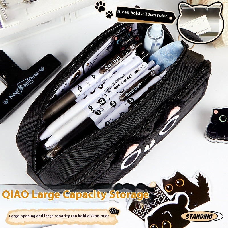 Fashion Cat Stereo Large Capacity Stationery Bag