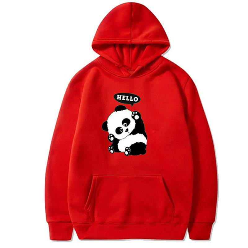 Panda Funny Pattern Case Printed Long-sleeved Hooded Sweater