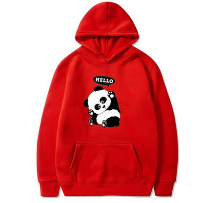 Panda Funny Pattern Case Printed Long-sleeved Hooded Sweater