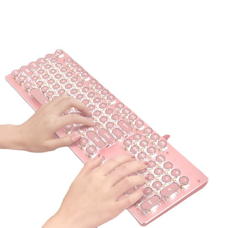 Wireless Mechanical Keyboard Mouse Set Game Office Retro - The Number 1 Things