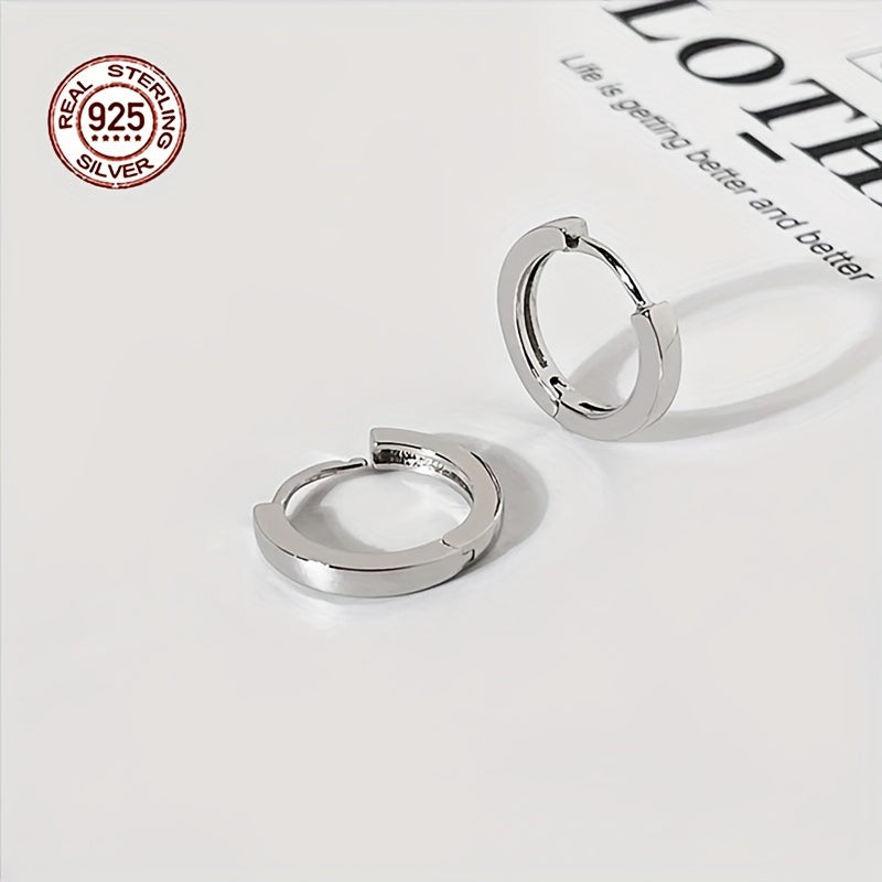 Hypoallergenic Men's Perfect Material S925 Sterling Silver Earrings, Retro Classic Simple Hoop Earrings, Birthday And Holiday Gifts. - The Number 1 Things