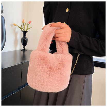 Plush Bag High-grade Thick Autumn And Winter Hand Bucket Bag - The Number 1 Things