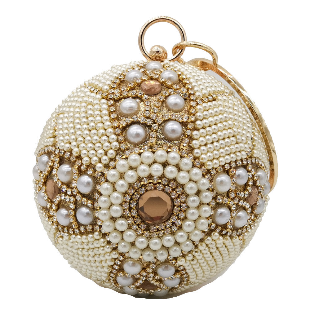 Plastic Round Pearl And Diamond Handbag - The Number 1 Things