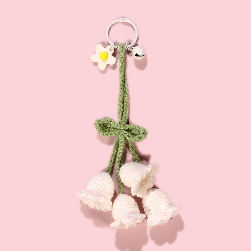 Hand-made Hook Braided Woolen Thread Lily Of The Valley Keychain - The Number 1 Things