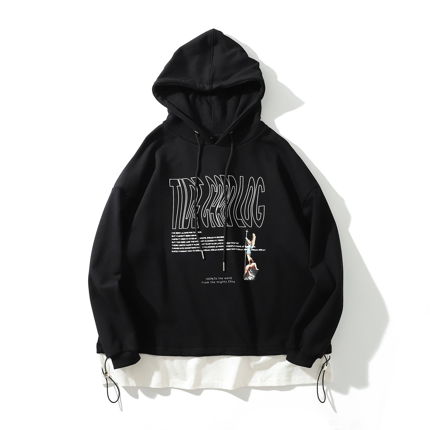 Temperament And Comfort Letter Printed Hooded Sweatshirt - The Number 1 Things