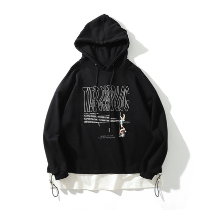 Temperament And Comfort Letter Printed Hooded Sweatshirt - The Number 1 Things