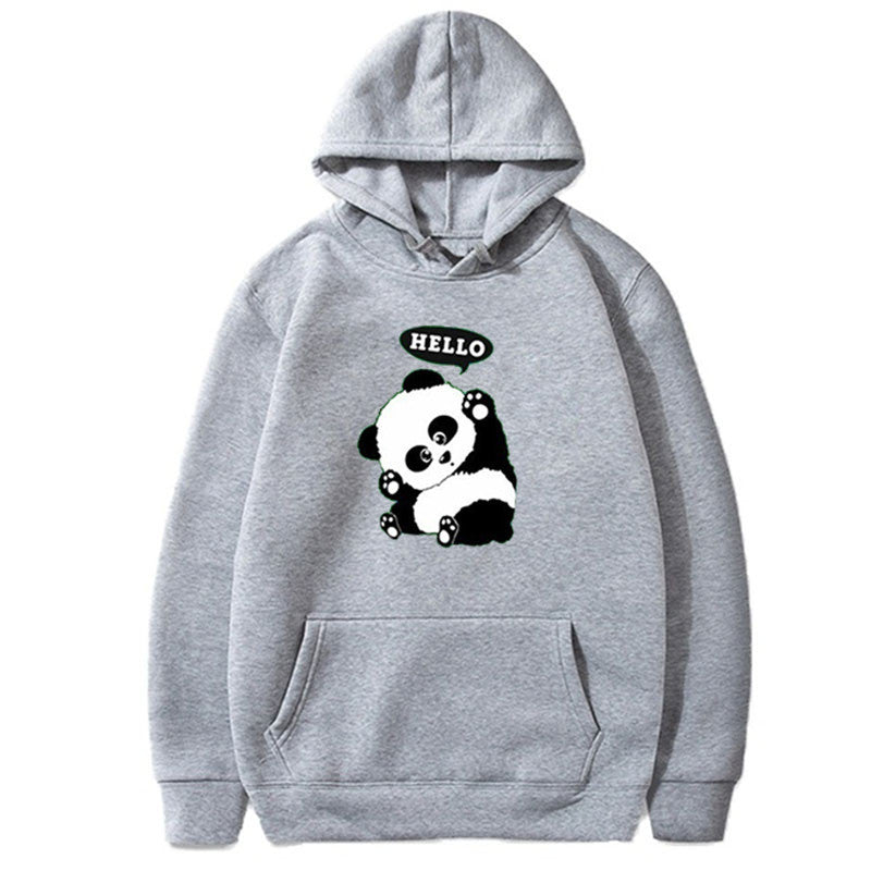 Panda Funny Pattern Case Printed Long-sleeved Hooded Sweater