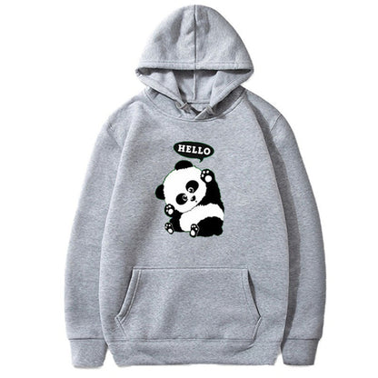 Panda Funny Pattern Case Printed Long-sleeved Hooded Sweater