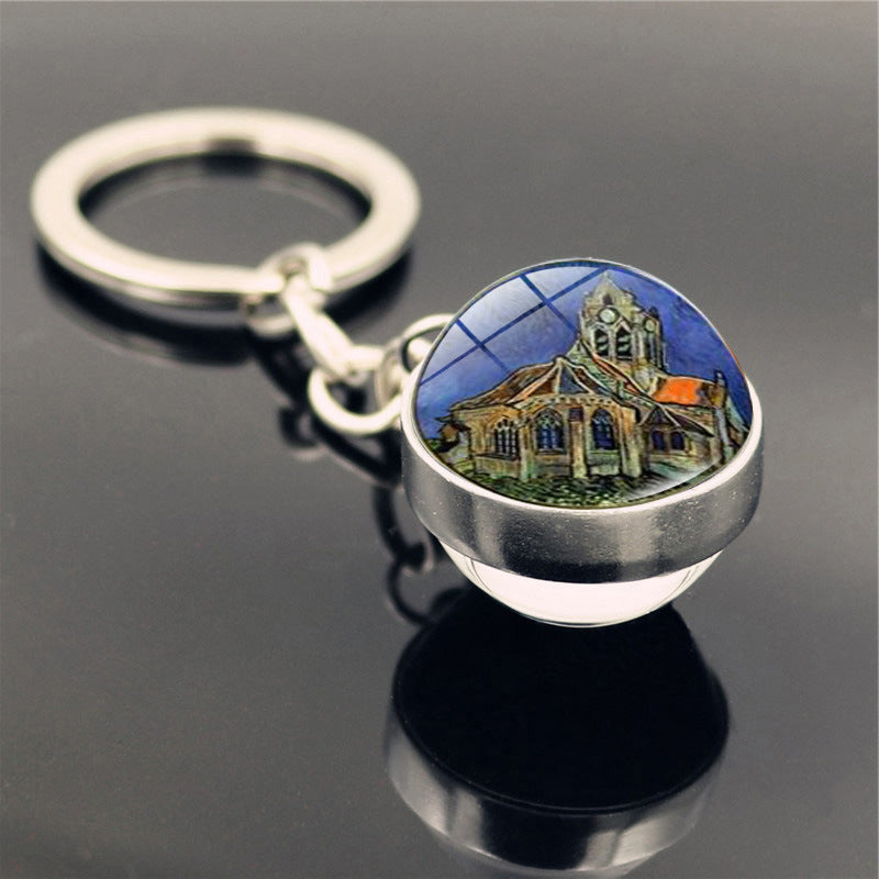 Van Gogh Starry Sunflower Keychain Pendant Creative Trinket - The Number 1 Things